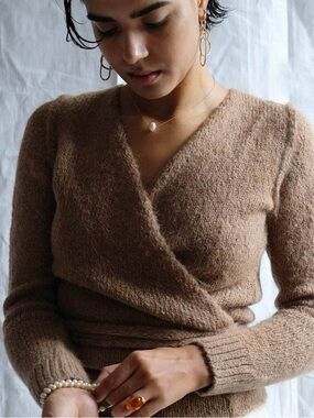 A DETACHER grey tiara wrap cardigan xs